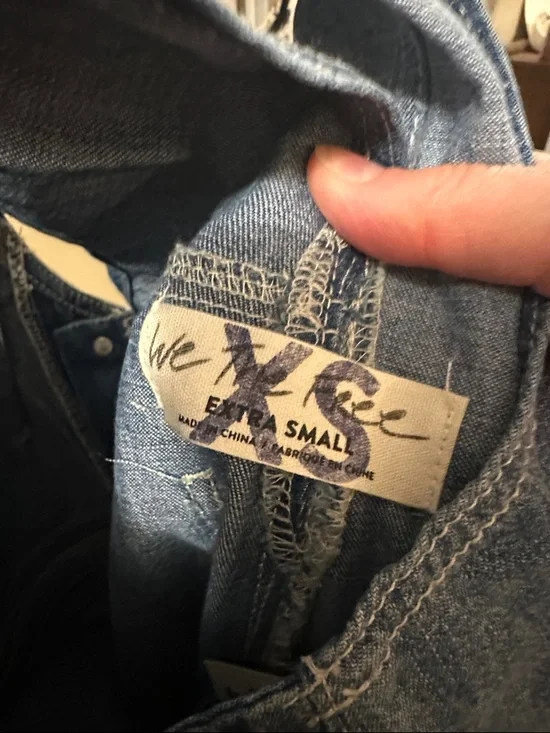 Free People Patchwork Denim crossover Overalls - Blue - Picture 7 of 8